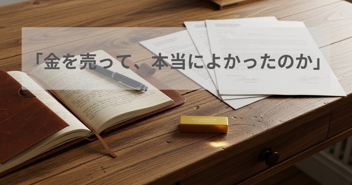 金インゴット売却を振り返り、本当によかったのか考えた体験記事
